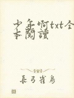 少年啊txt全本阅读