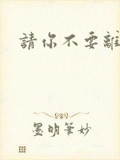 请你不要离开我