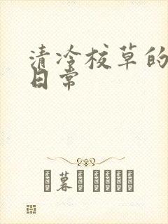 清冷校草的抹布日常