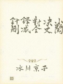 针锋对决小说未删减全文阅读