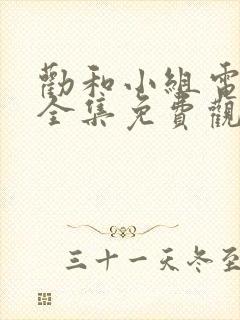 劝和小组电视剧全集免费观看