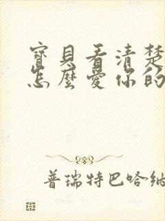 宝贝看清楚我是怎么爱你的小说