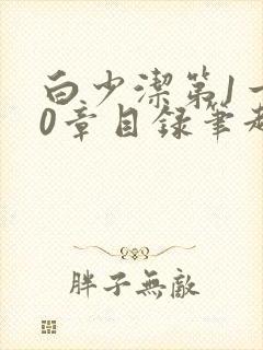 白少洁第1一40章目录笔趣阁