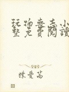 玩物丧志小说完整免费阅读笔趣阁无弹窗