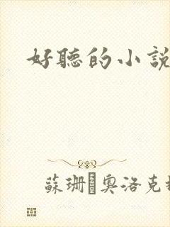 好听的小说名字