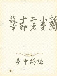 苏十二小说最新章节免费阅读