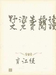 野涩先婚后爱全文免费阅读笔趣阁