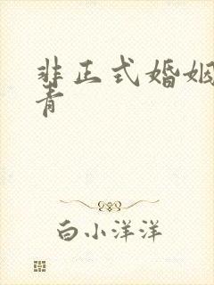 非正式婚姻雾里青