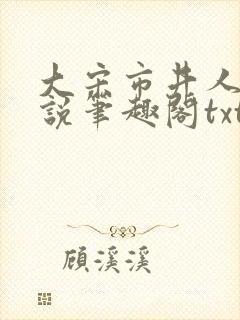 大宋市井人家小说笔趣阁txt