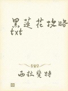 黑莲花攻略手册txt