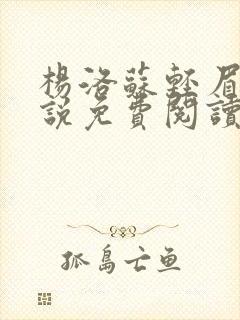 杨洛苏轻眉笔小说免费阅读