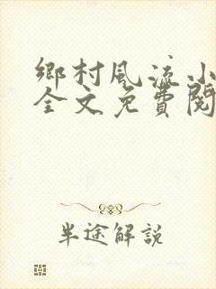 乡村风流小傻子全文免费阅读