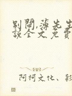 别闹,薄先生小说全文免费阅读