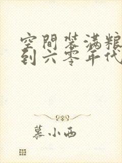 空间装满粮食回到六零年代