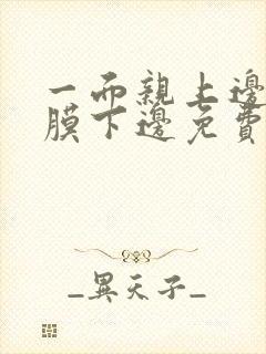 一面亲上边一面膜下边免费阅读