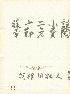 苏十二小说最新章节免费阅读全文