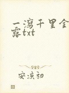 一泻千里金银花露txt