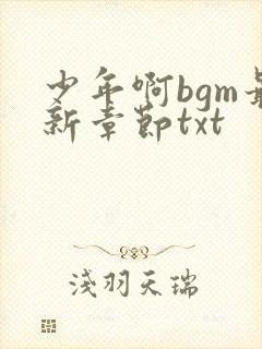 少年啊bgm最新章节txt