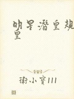 明星潜皇规则之皇