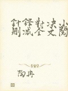 针锋对决小说未删减全文阅读