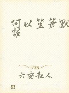 何以笙箫默 小说