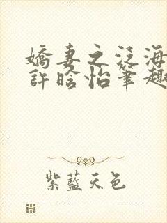 娇妻之泛海之舟许晗怡笔趣阁