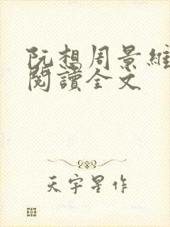 阮想周景维免费阅读全文