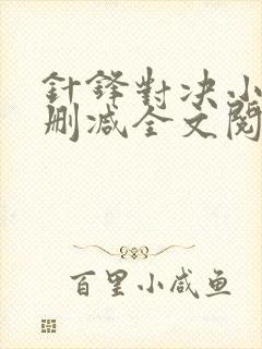 针锋对决小说未删减全文阅读