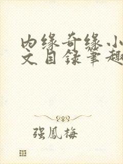 内缘奇缘小说全文目录笔趣阁