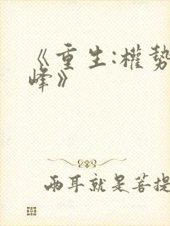 《重生:权势巅峰》
