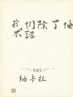 我们除了他谁都不认