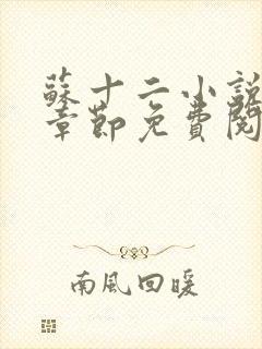 苏十二小说最新章节免费阅读全文