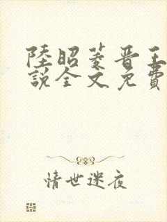 陆昭菱晋王的小说全文免费阅读