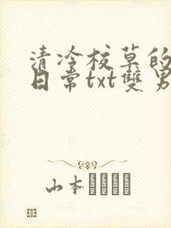 清冷校草的抹布日常txt双男主