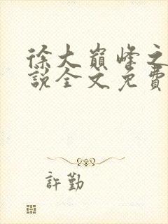 徐大巅峰之路小说全文免费阅读