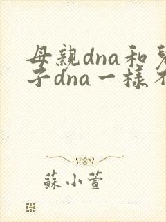 母亲dna和儿子dna一样不