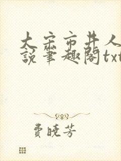 大宋市井人家小说笔趣阁txt