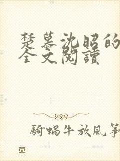 楚慕沈昭的小说全文阅读