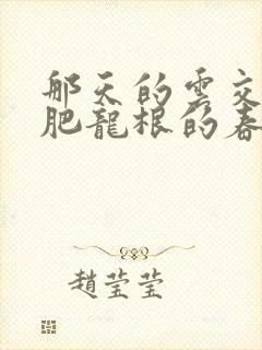 那天的云交雨合肥龙根的春天