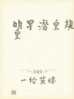 明星潜皇规则之皇