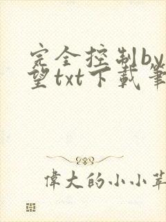 完全控制by天望txt下载笔趣阁