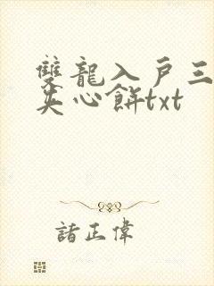 双龙入户三人行夹心饼txt