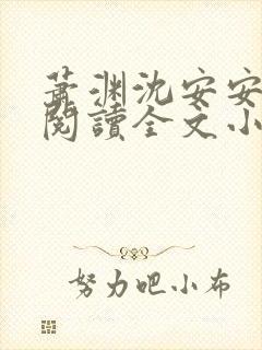 萧渊沈安安免费阅读全文小说