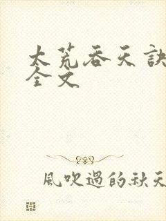 太荒吞天诀最新全文