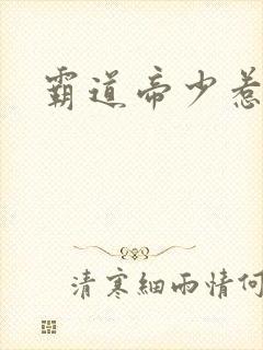 霸道帝少惹不得