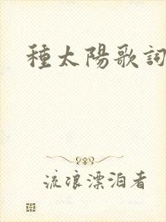 种太阳歌词