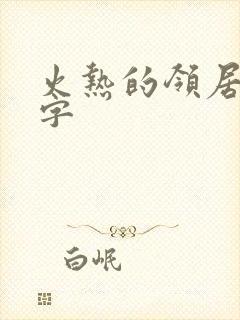 火热的领居中文字