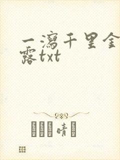 一泻千里金银花露txt