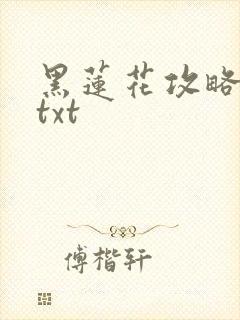 黑莲花攻略手册txt