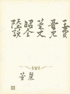 陆昭菱晋王的小说全文免费阅读